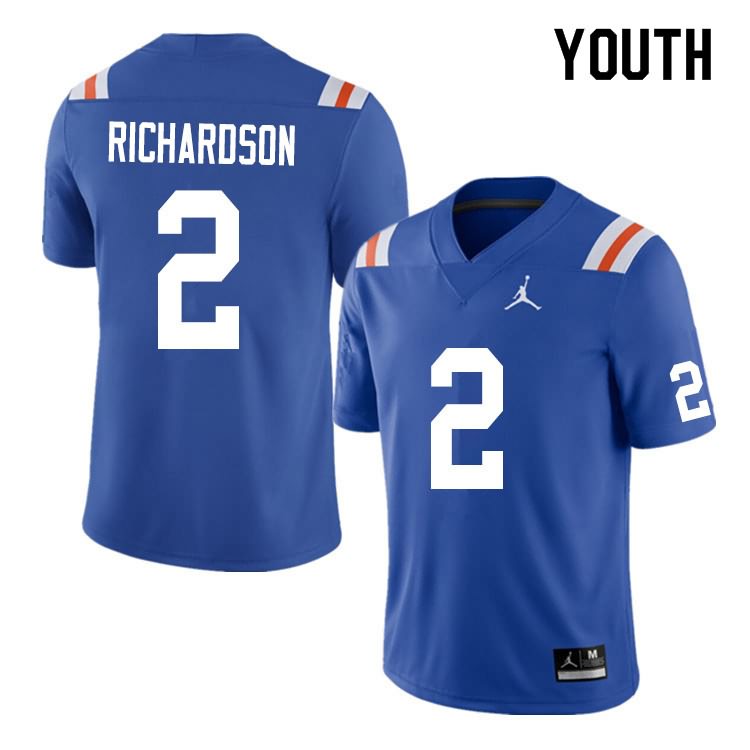 Youth NCAA Florida Gators Anthony Richardson #2 Stitched Authentic Nike Blue Throwback College Football Jersey WBR5565MD